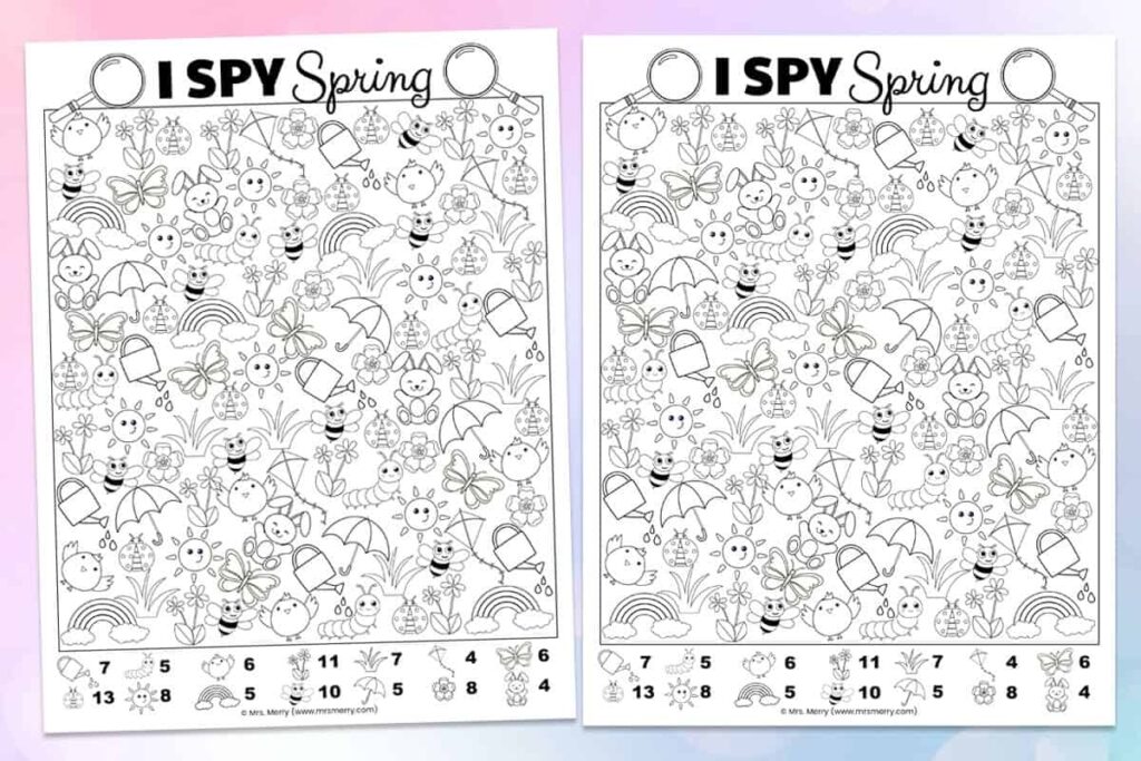 I Spy Game For Spring Free Printable Mrs Merry