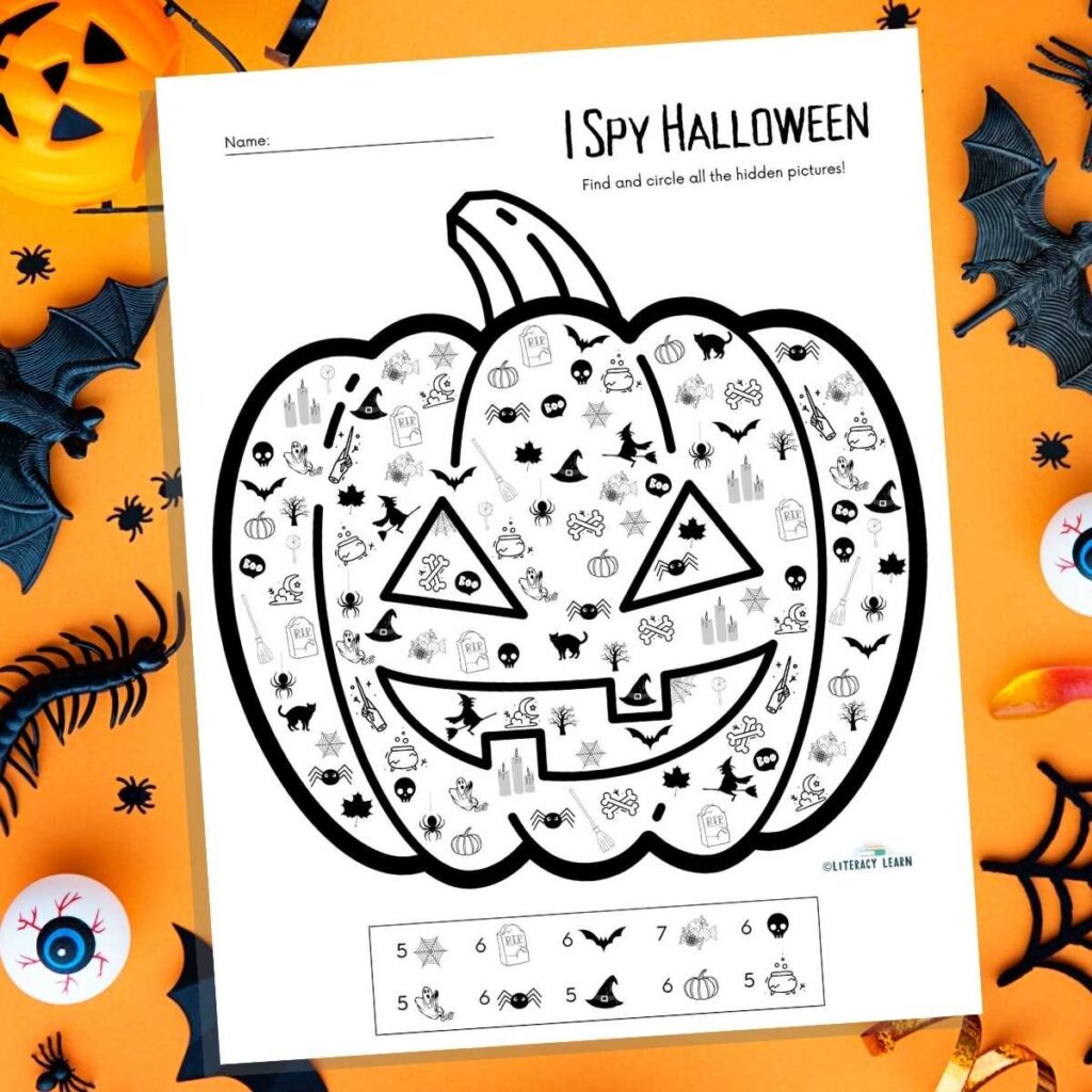 I Spy Halloween Activity Sheet Free Printable Literacy Learn