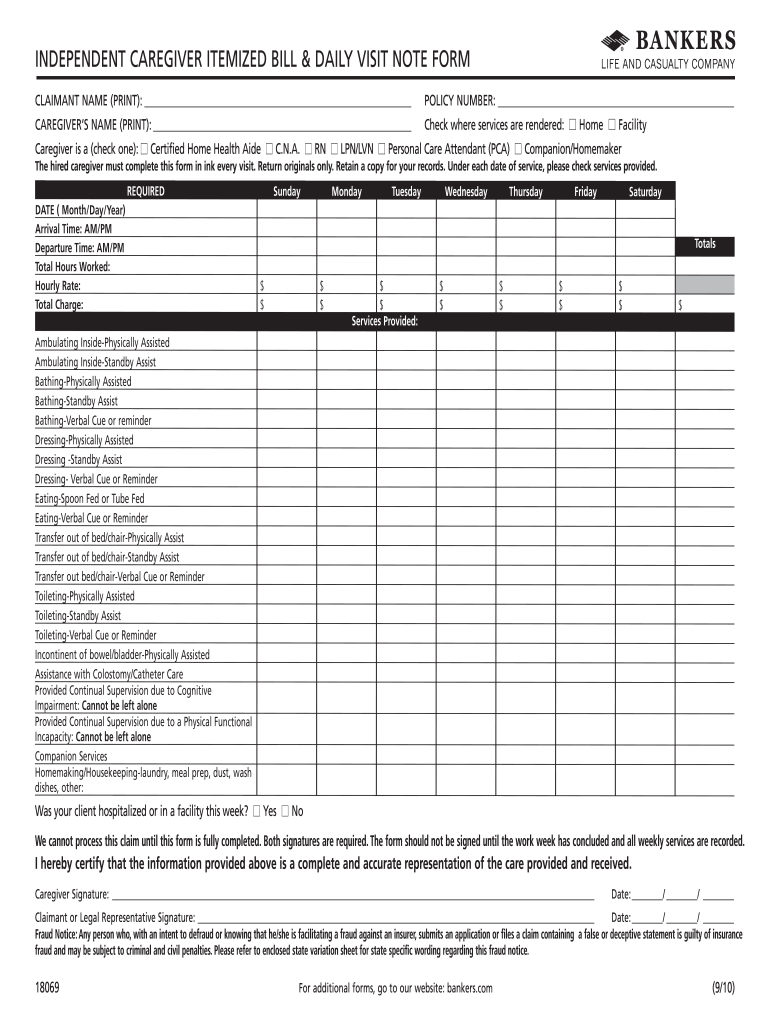 Independent Caregiver Daily Notes Fill Out Sign Online DocHub
