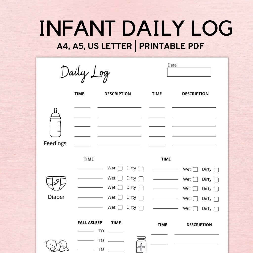Infant Daily Log Printable Etsy de