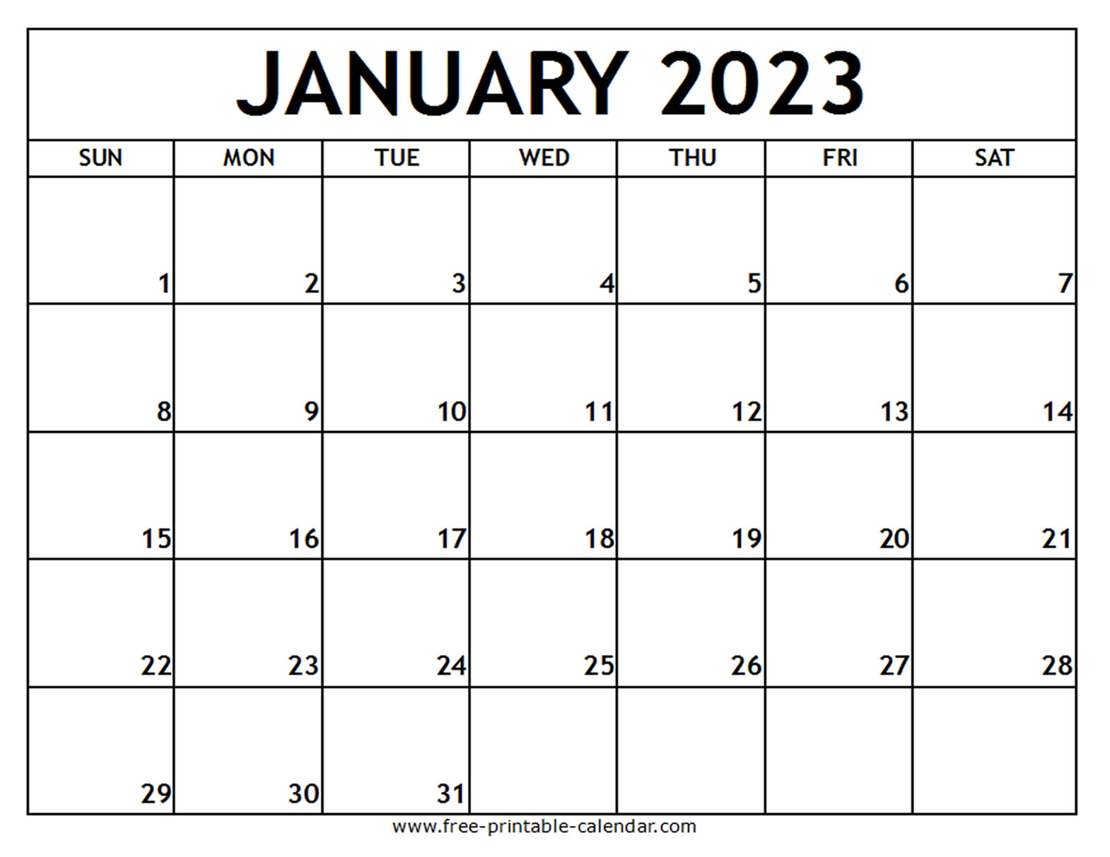 Free Printable Calendar For 2023