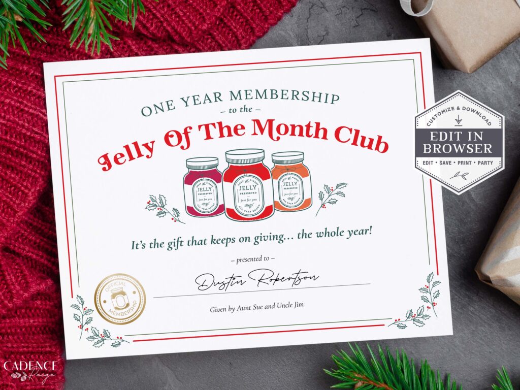 Jelly Of The Month Club Download Printable Jelly Of The Month Etsy de