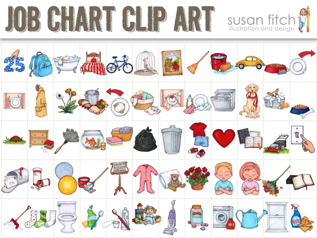 Job Chart Chore Chart Clip Art Etsy