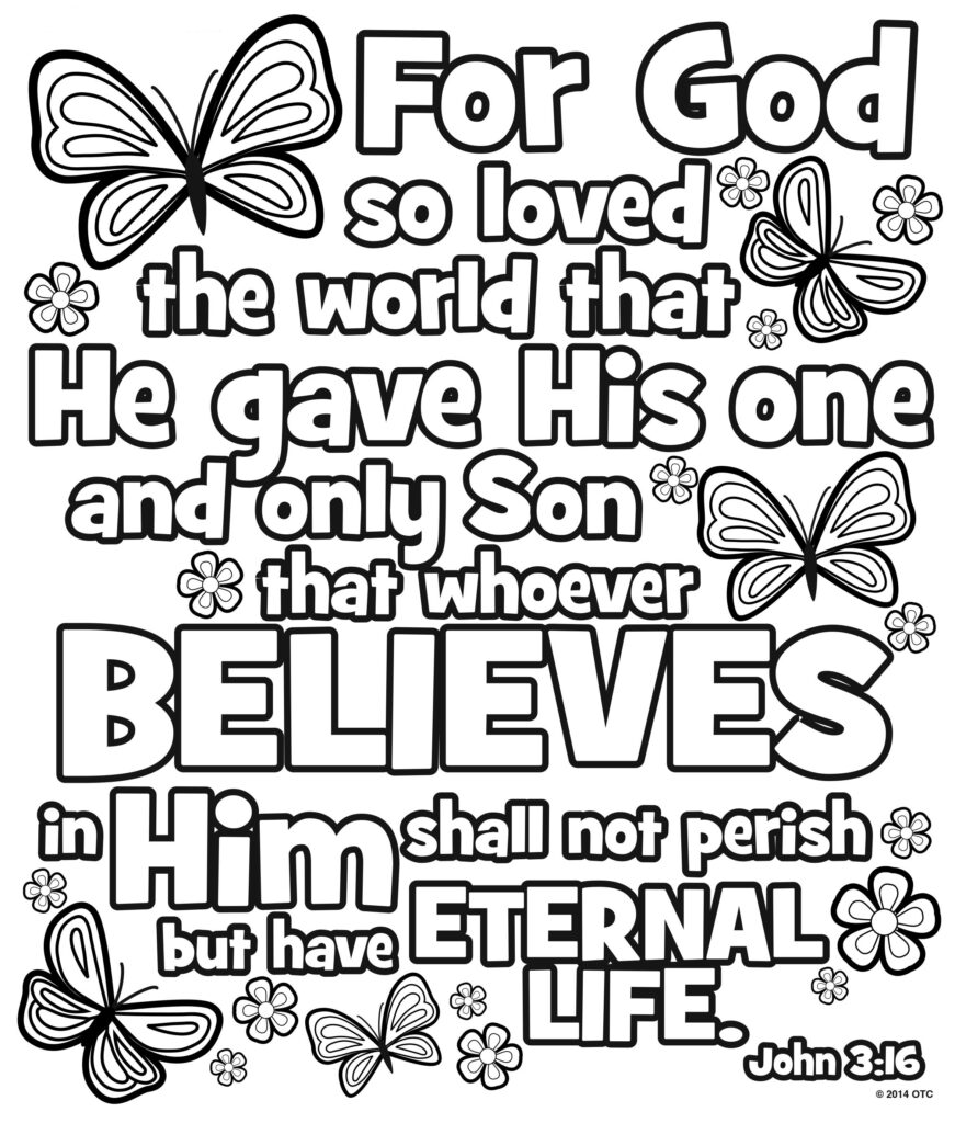 John 3 16 Coloring Pages Coloring Home