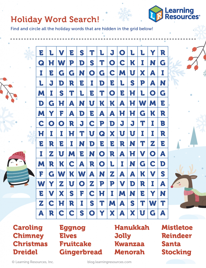 Jolly Holiday Word Search 