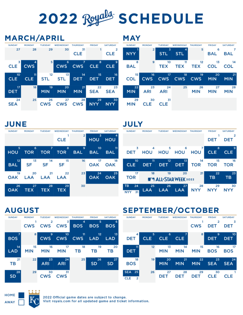 Kc Royals Schedule Printable Free Printable Templates