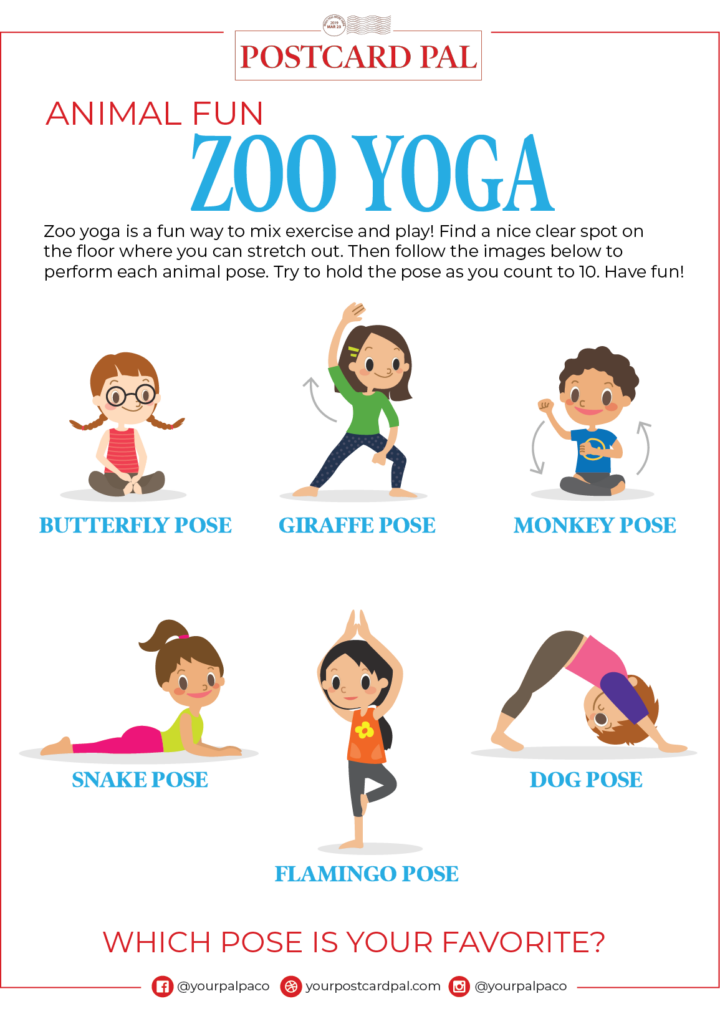 Kids Animal Yoga Poses Healthy Kid Exercise Activities For FREE PRINTABLE Exercise For Kids Kids Exercise Activities Yoga For Kids