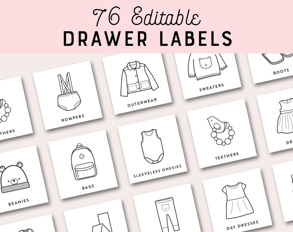 Free Printable Printable Clothing Drawer Labels