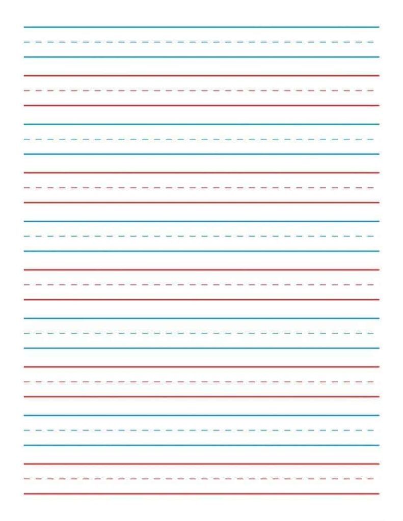 Free Printable Lined Kindergarten Paper