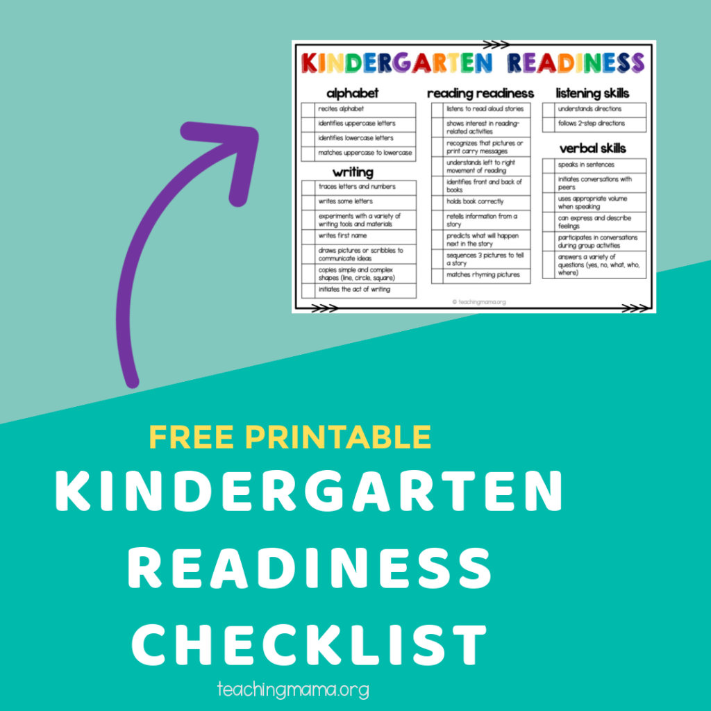 Kindergarten Readiness Checklist Teaching Mama