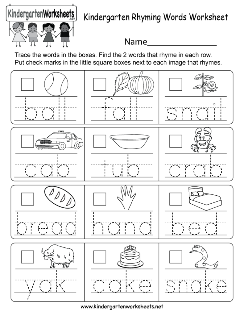 Kindergarten Rhyming Words Worksheet Free Kindergarten English Worksheet For Kids