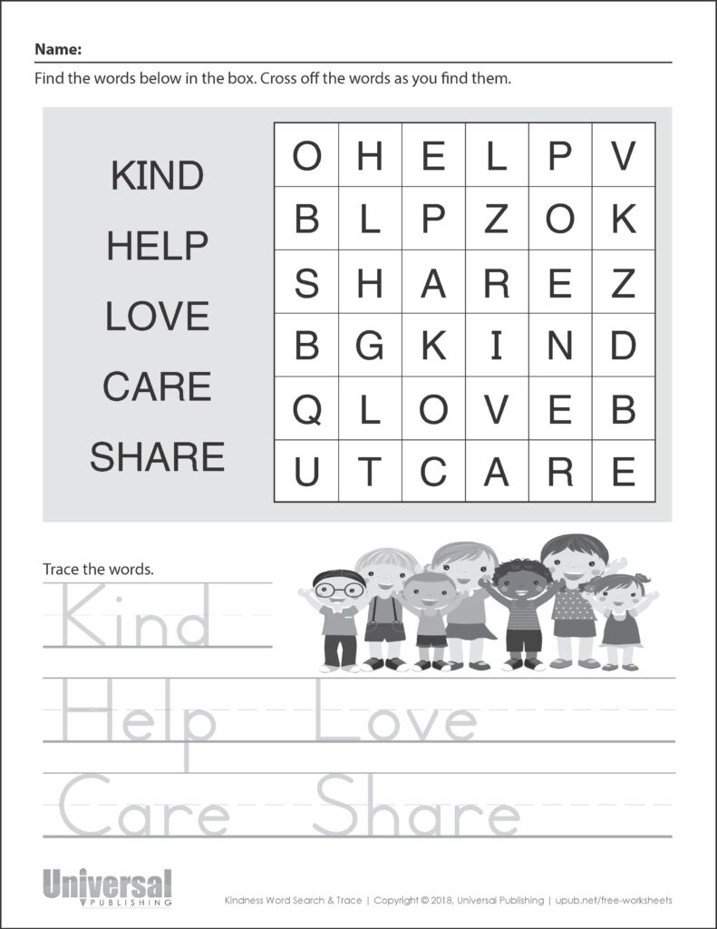 Kindness Activities Free Printables Universal Publishing Kindness Activities Worksheets Kindness