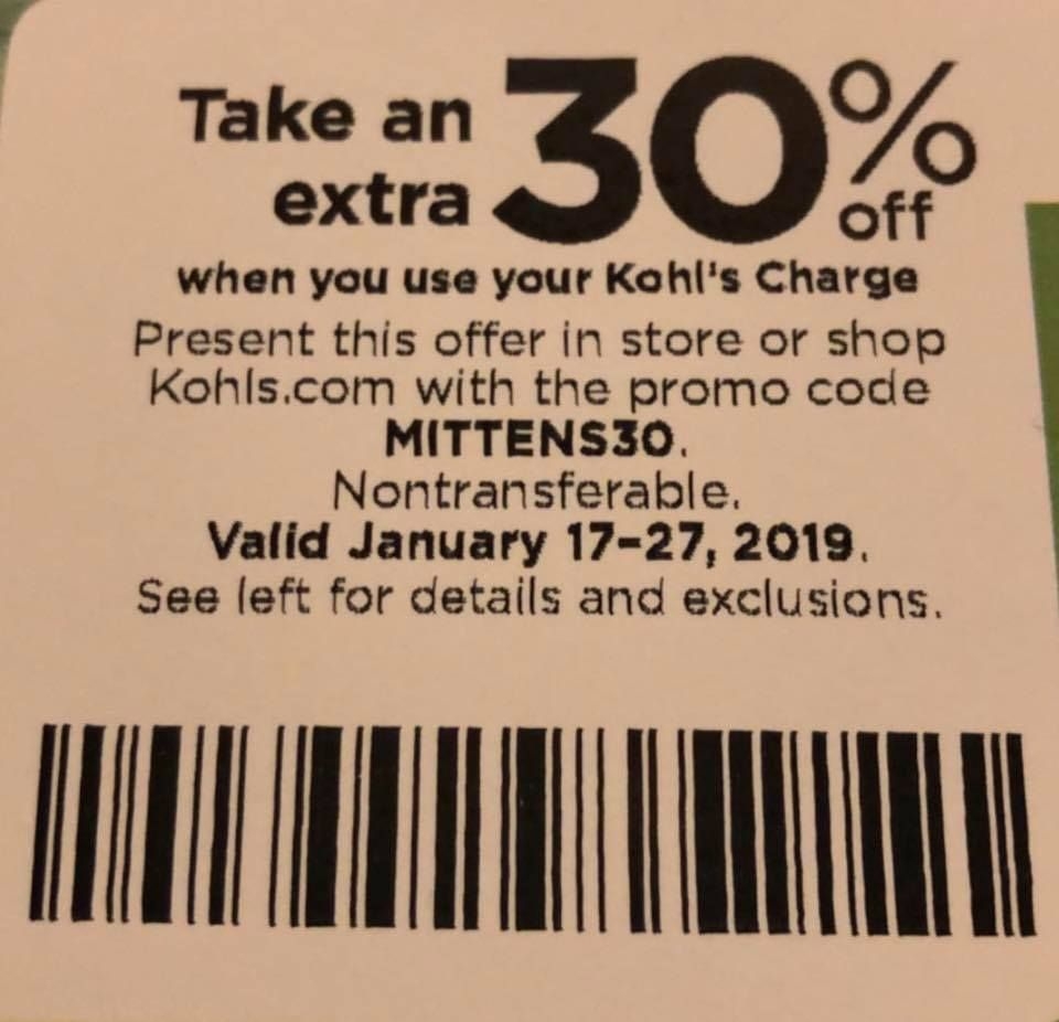 Kohls 30 OFF Coupon Code In Store And Online January 2019 Coding Kohls Coupons Coupons