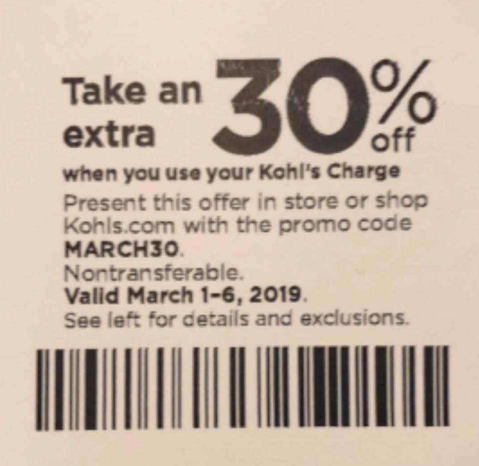 KOHLS 30 OFF COUPONS CODE PLUS FREE SHIPPING MARCH 2019 Coding Coupon Codes Kohls