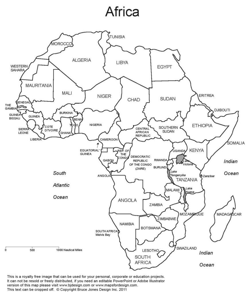Labelled Africa World Map With Countries Free Printable World Map Africa Map