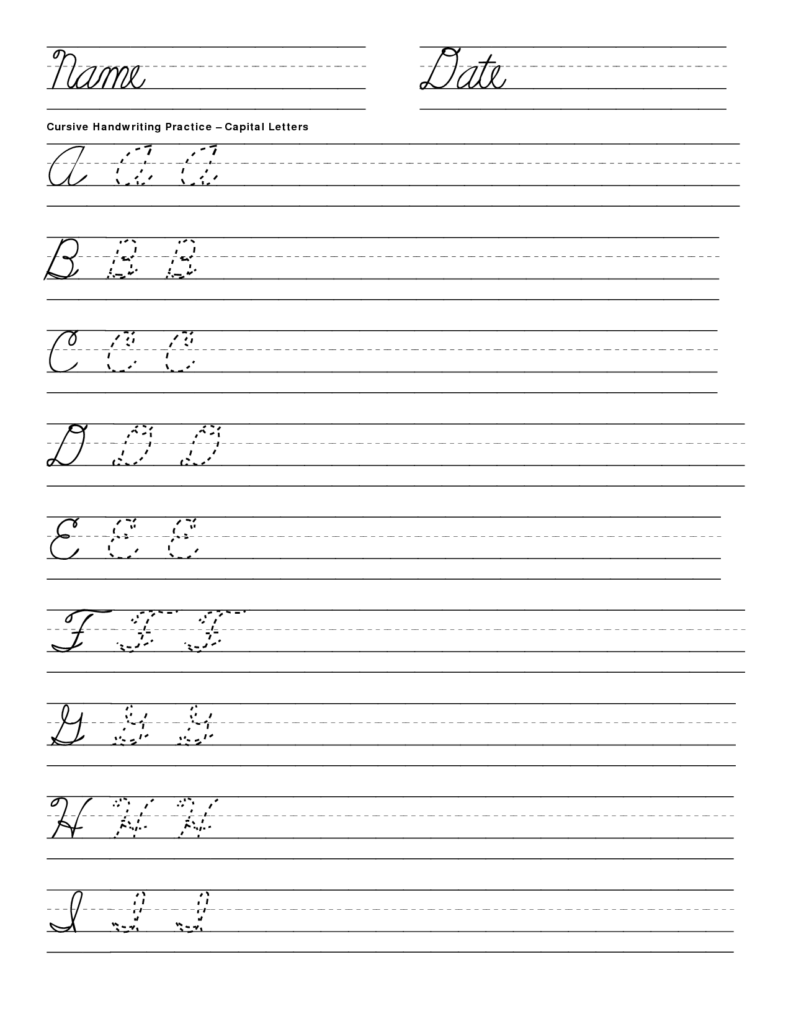 Cursive Alphabet Worksheets Free Printable