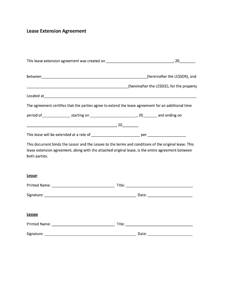 Lease Extension Agreement Fill Out Sign Online DocHub