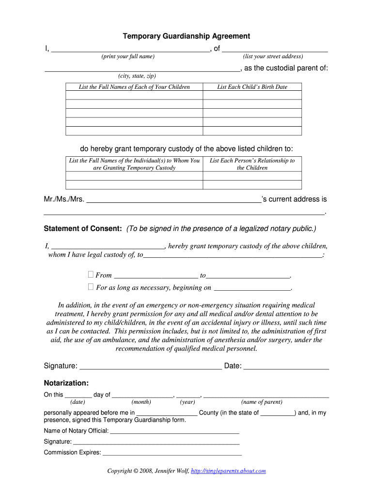 Free Printable Guardianship Forms Texas