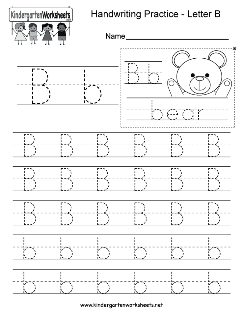 Letter B Writing Practice Worksheet Free Kindergarten English Worksheet For Kids