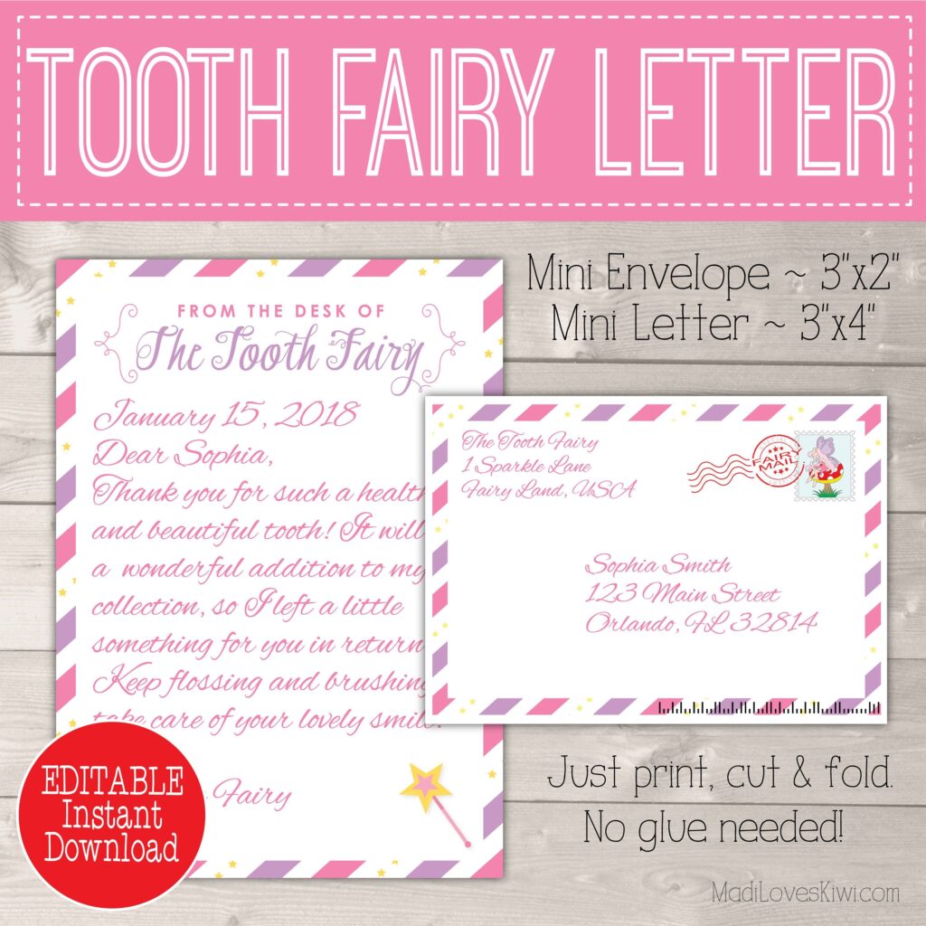 Letter From Tooth Fairy Bundle Teeth Tracker PDF Printable Etsy Tooth Fairy Letter Template Tooth Fairy Letter Tooth Fairy Certificate