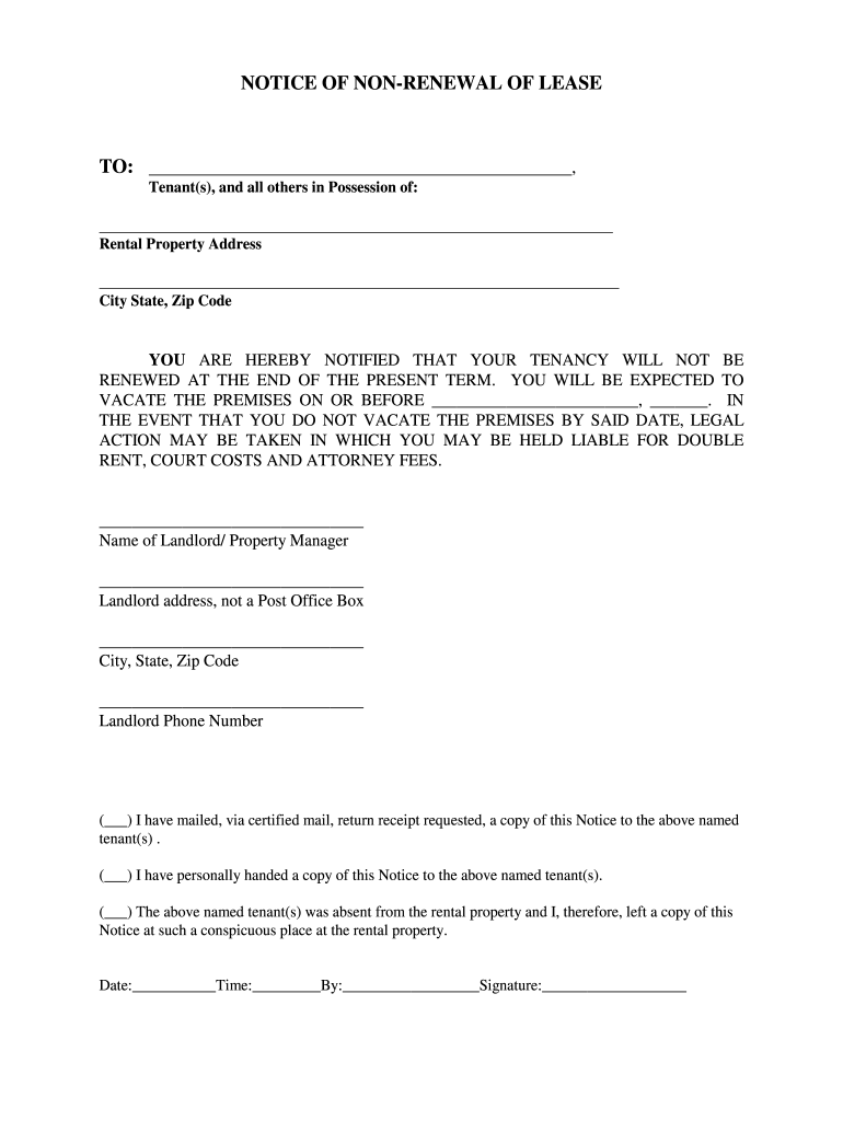 Letter Of Non Renewal Of Lease Pdf Fill Out Sign Online DocHub