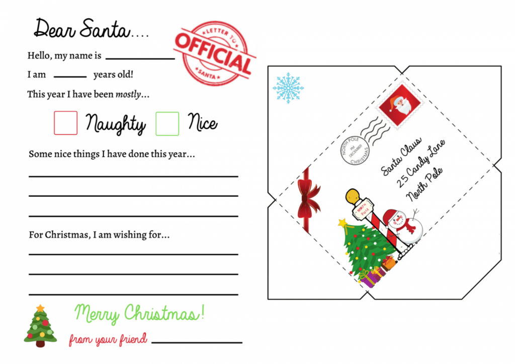 Free Printable Letters From Santa And Envelopes