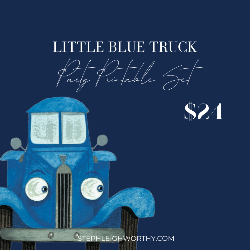 Little Blue Truck Party Printable Set DIGITAL Steph Leighworthy