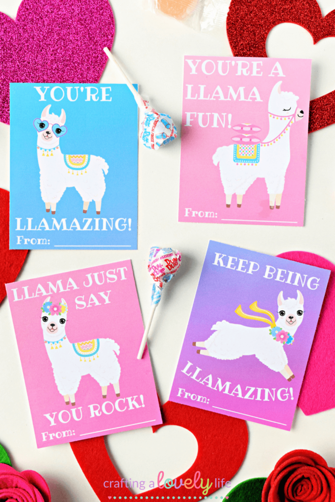 Llama Printable Valentine Free 