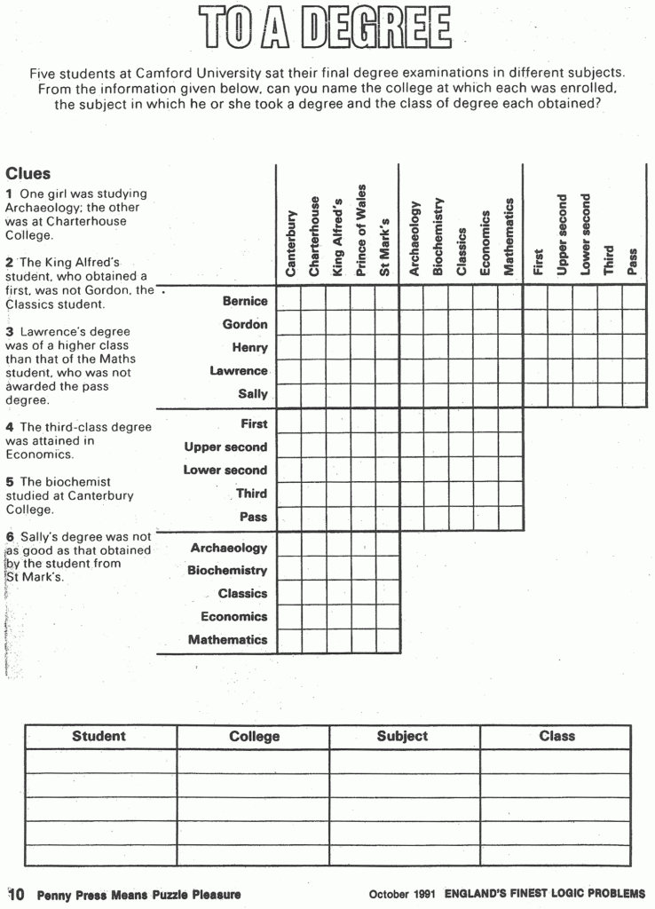 Logic Puzzle Printable Google Search Math Logic Puzzles Maths Puzzles Logic Puzzles