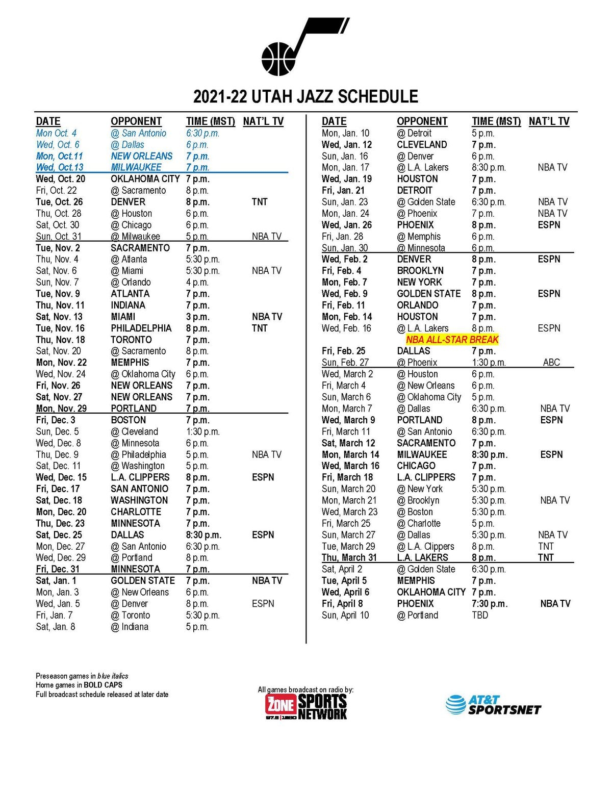 Looking At The Utah Jazz Season Schedule For The 2021 22 Season SLC Dunk