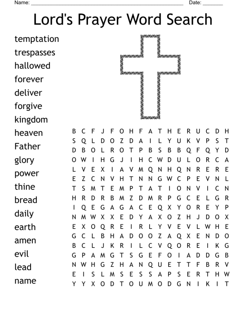 Lord s Prayer Word Search WordMint