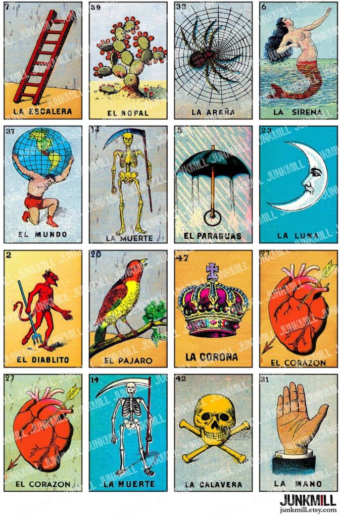 Loteria Mexican Bingo Cards Printable Loteria Cards Vintage Tarot Cards Cards