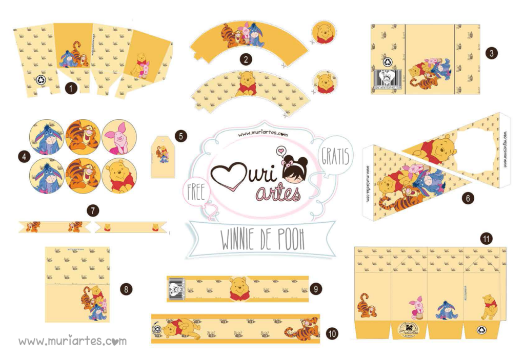 Lovely Winnie The Pooh Free Printable Editable Kit Oh My Baby 