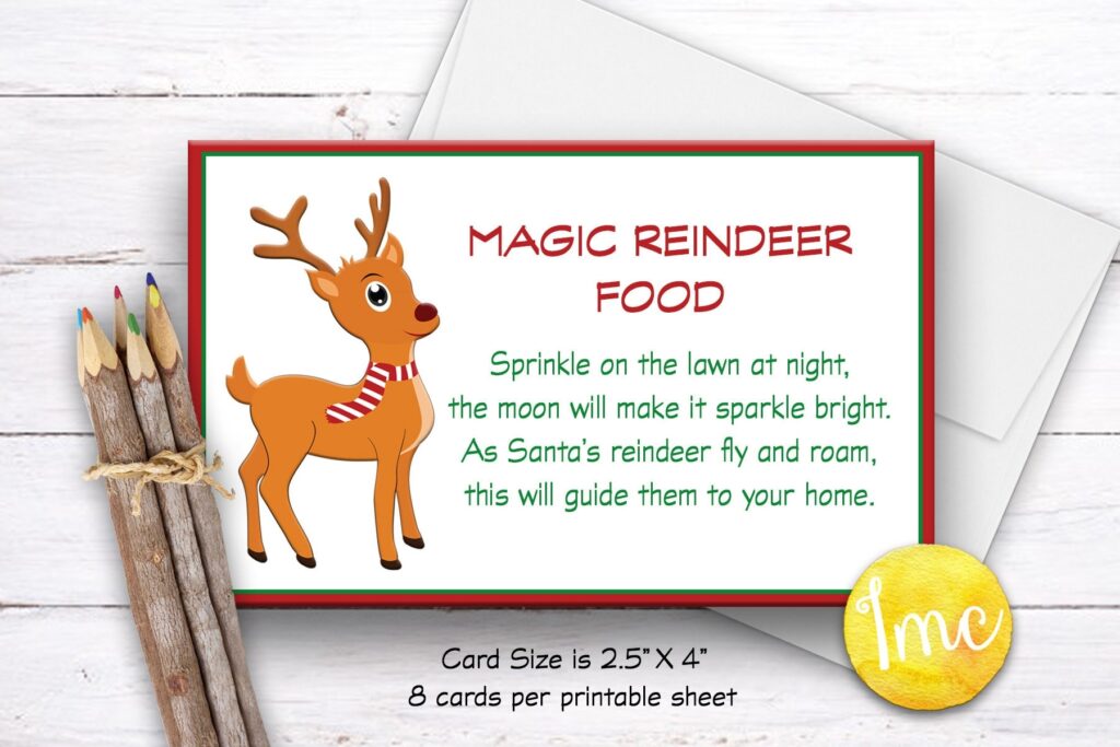 Magic Reindeer Food Label INSTANT DOWNLOAD Printable Etsy