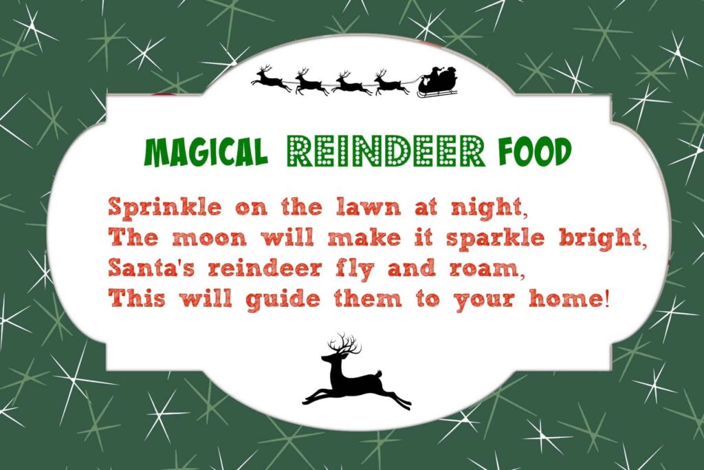 Free Printable Reindeer Food Labels