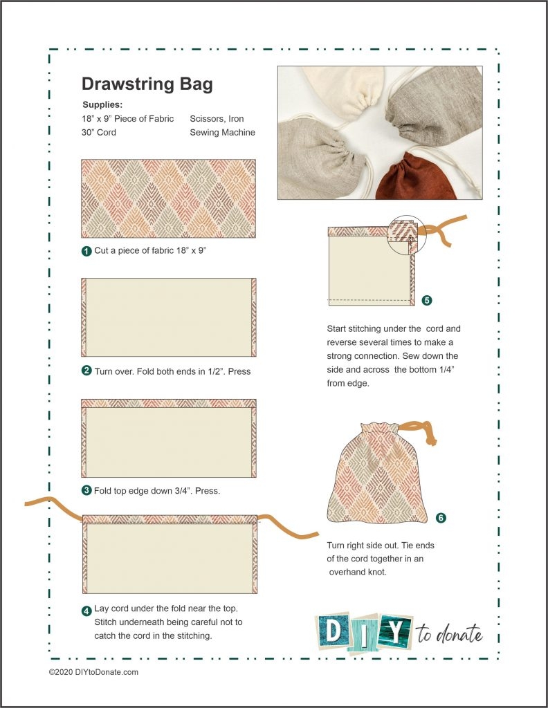 Make Easy Drawstring Bags To Donate DIYToDonate