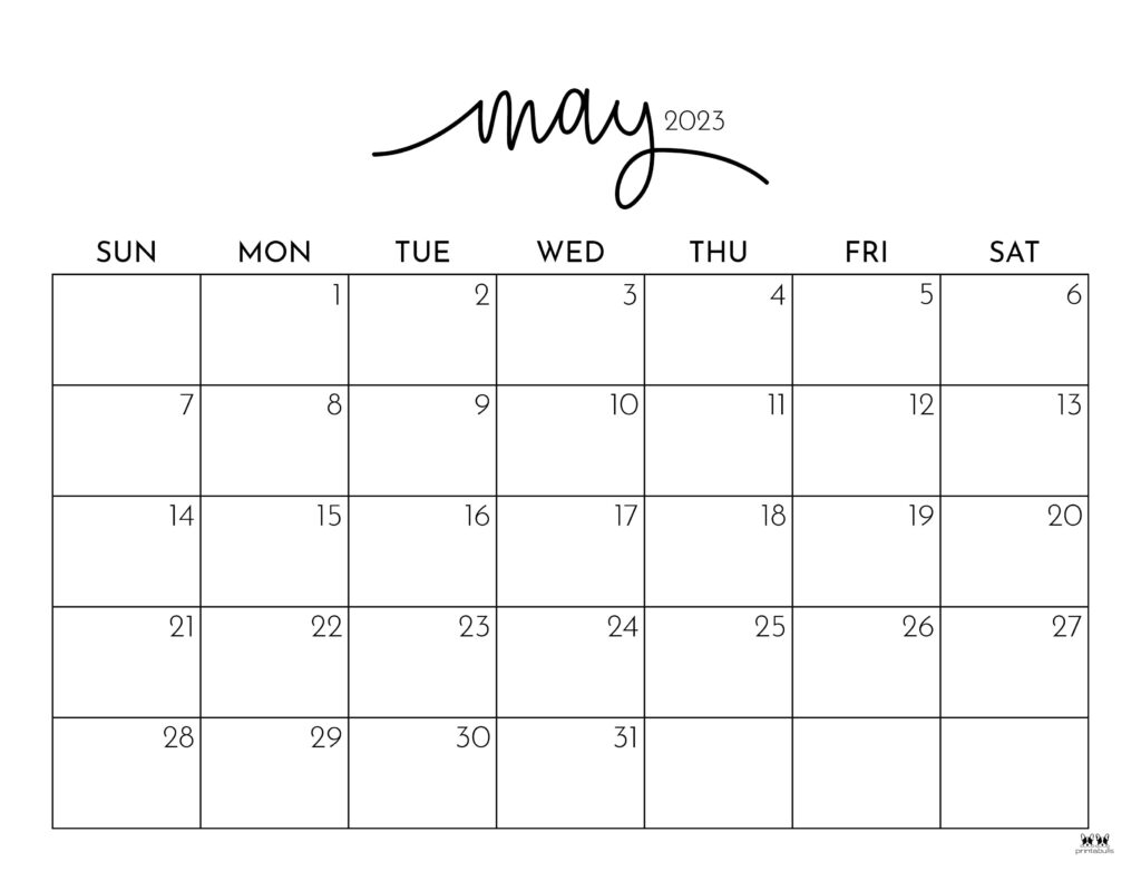 May 2023 Calendar Printable