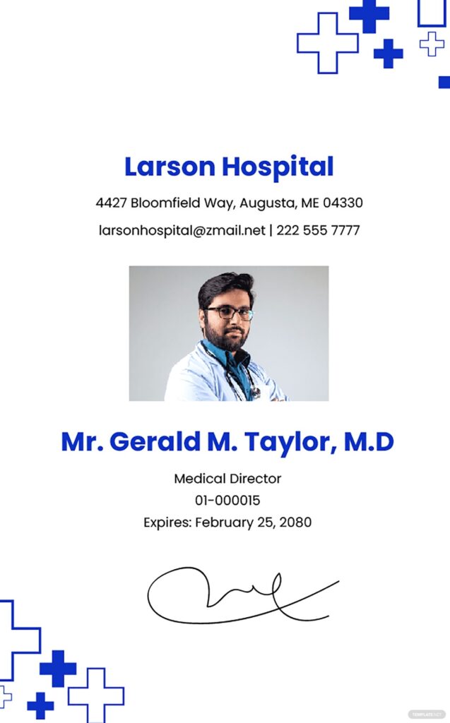 Medical Doctor ID Card Template Illustrator Word PSD Template