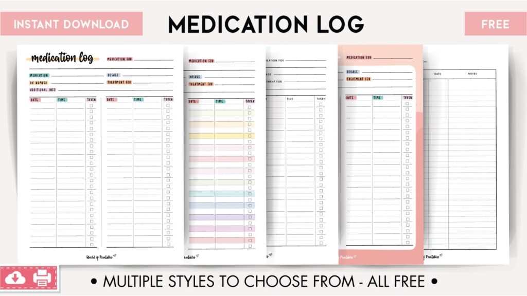 Medication Log 8 Of The Best Templates World Of Printables