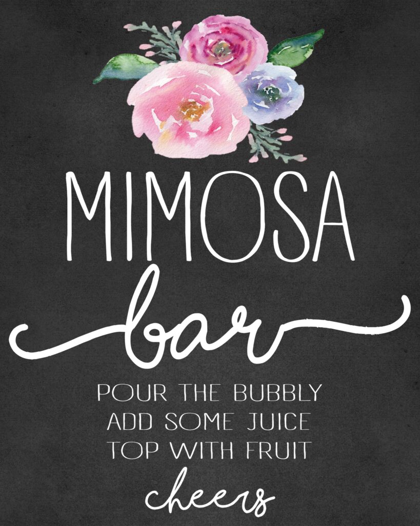 Mimosa Bar Setup And Free Shower Printables