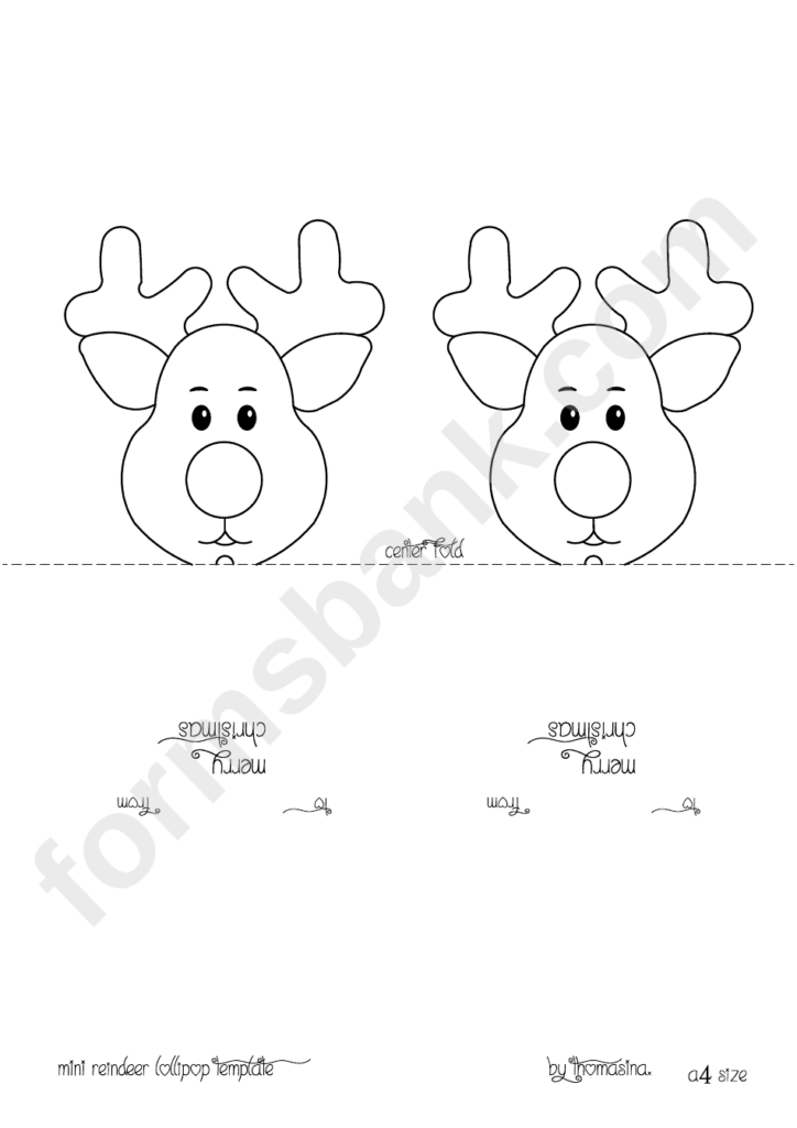 Mini Reindeer Lollipop Template Reindeer Head Christmas Lollipop Decorations Christmas Lollipops