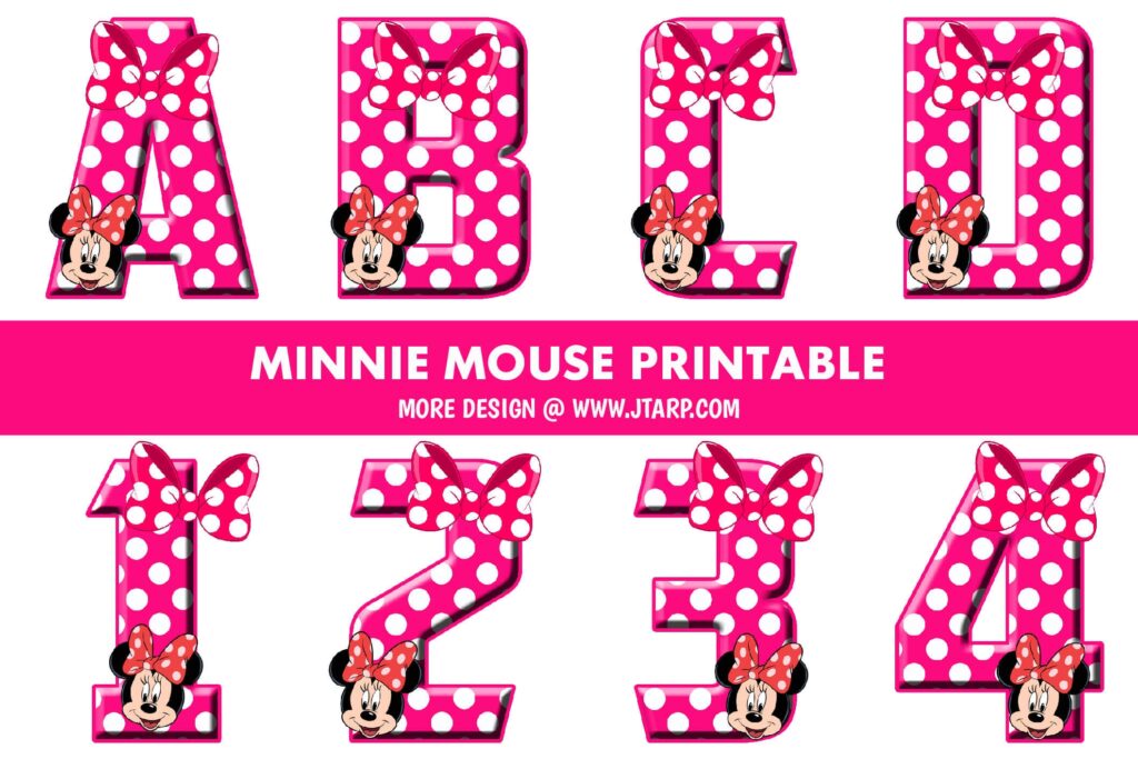 Minnie Mouse Printable Alphabet Letters And Numbers FREE Download Printable