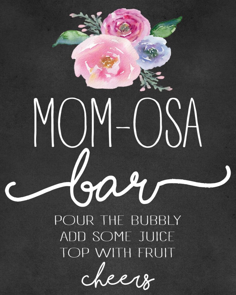 MOM osa Bar a Fun Mimosa Bar For A Baby Shower Or Mother s Day