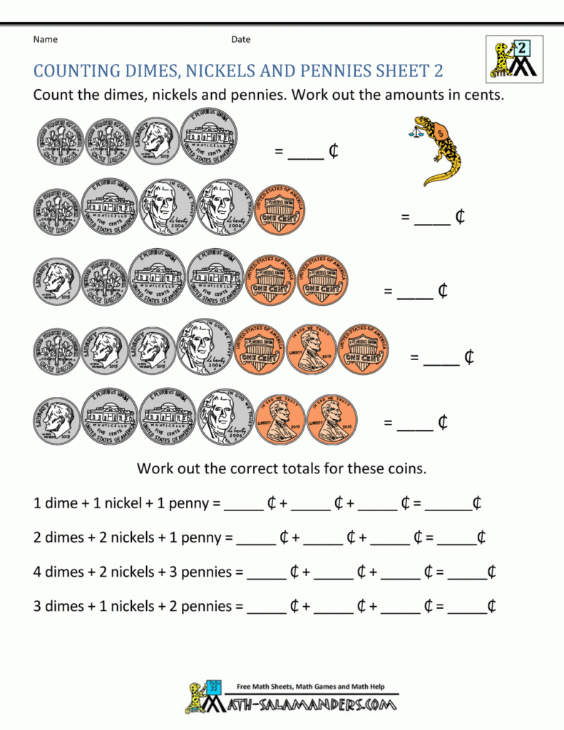 Money Worksheets For 2nd Grade