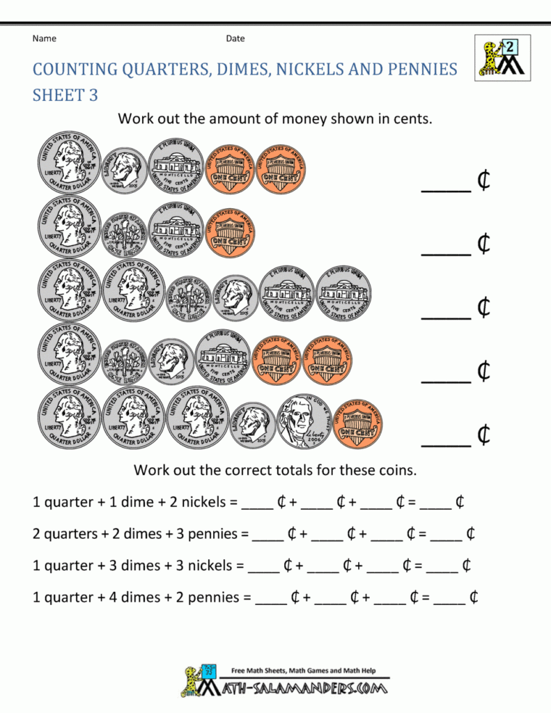 Money Worksheets For 2nd Grade