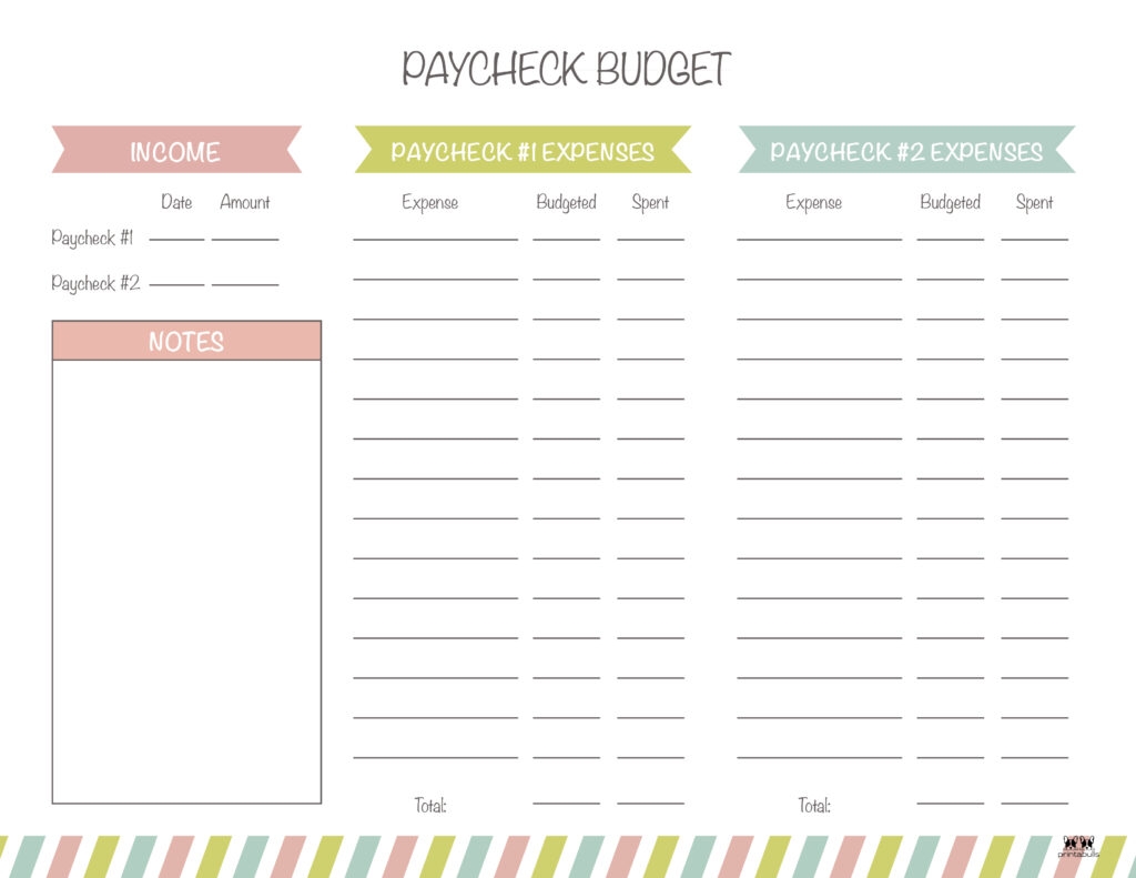 Budget Forms Free Printable