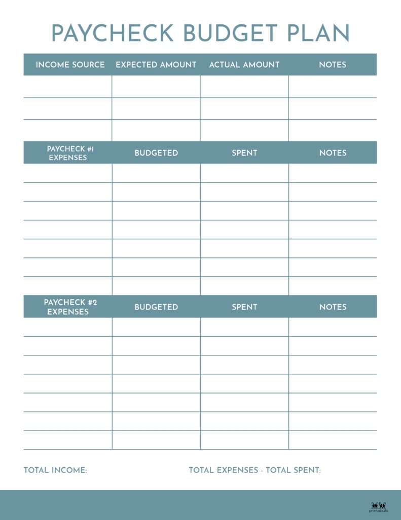 Free Printable Budget By Paycheck