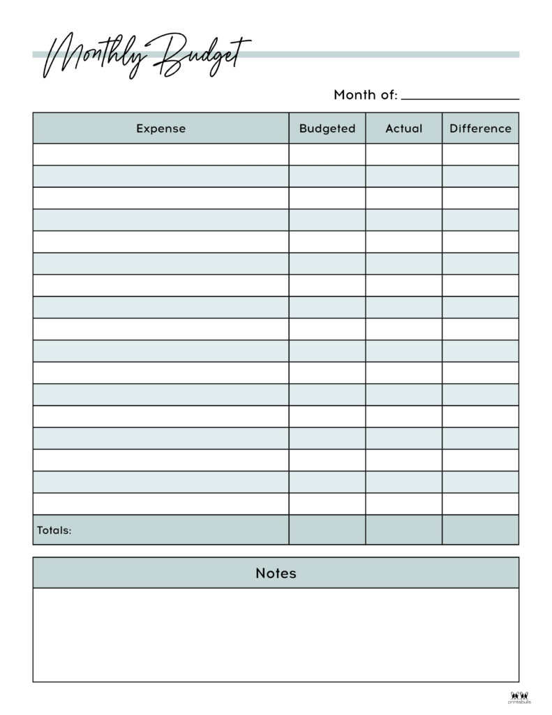 Budget Planner Printables Free