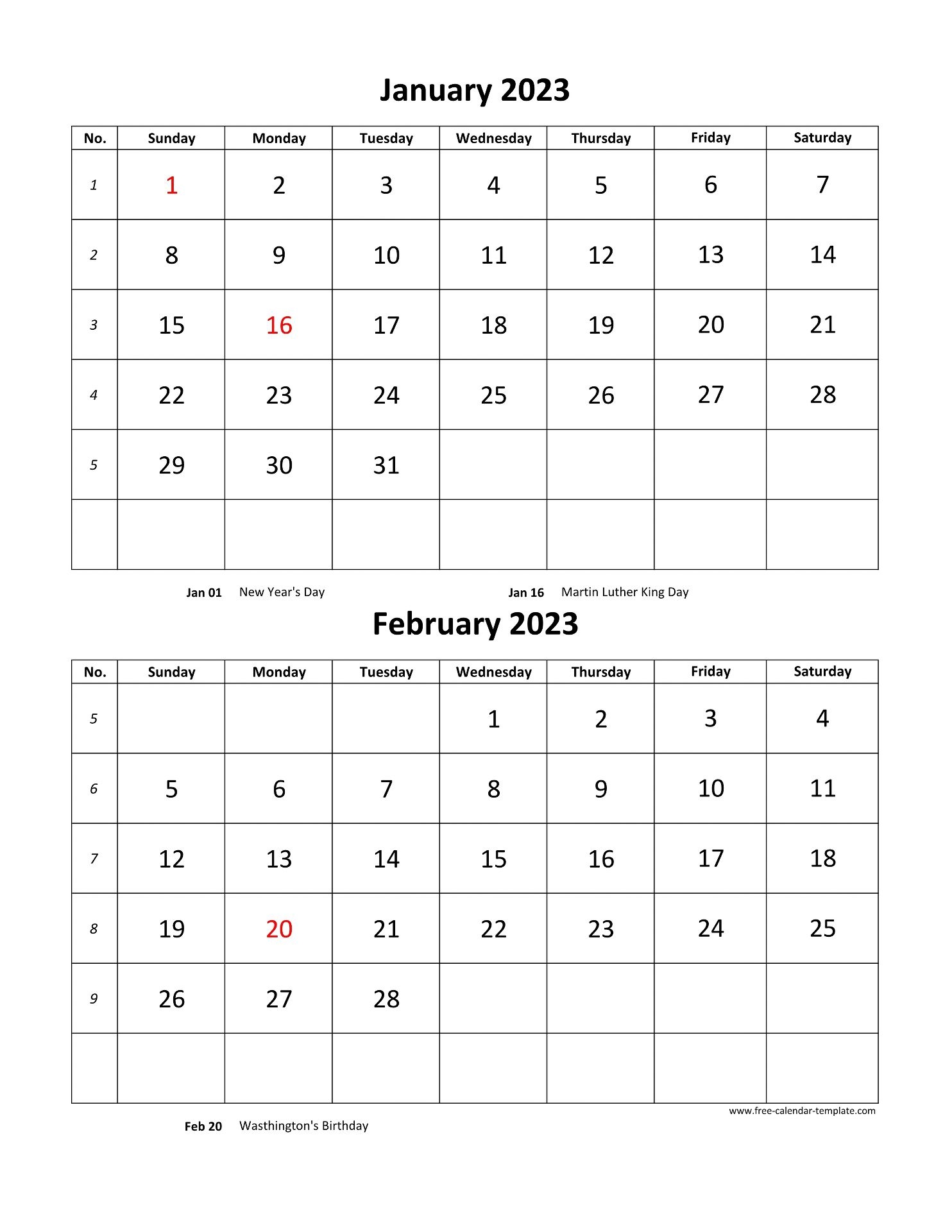 Printable Calendar 2023 Month Per Page