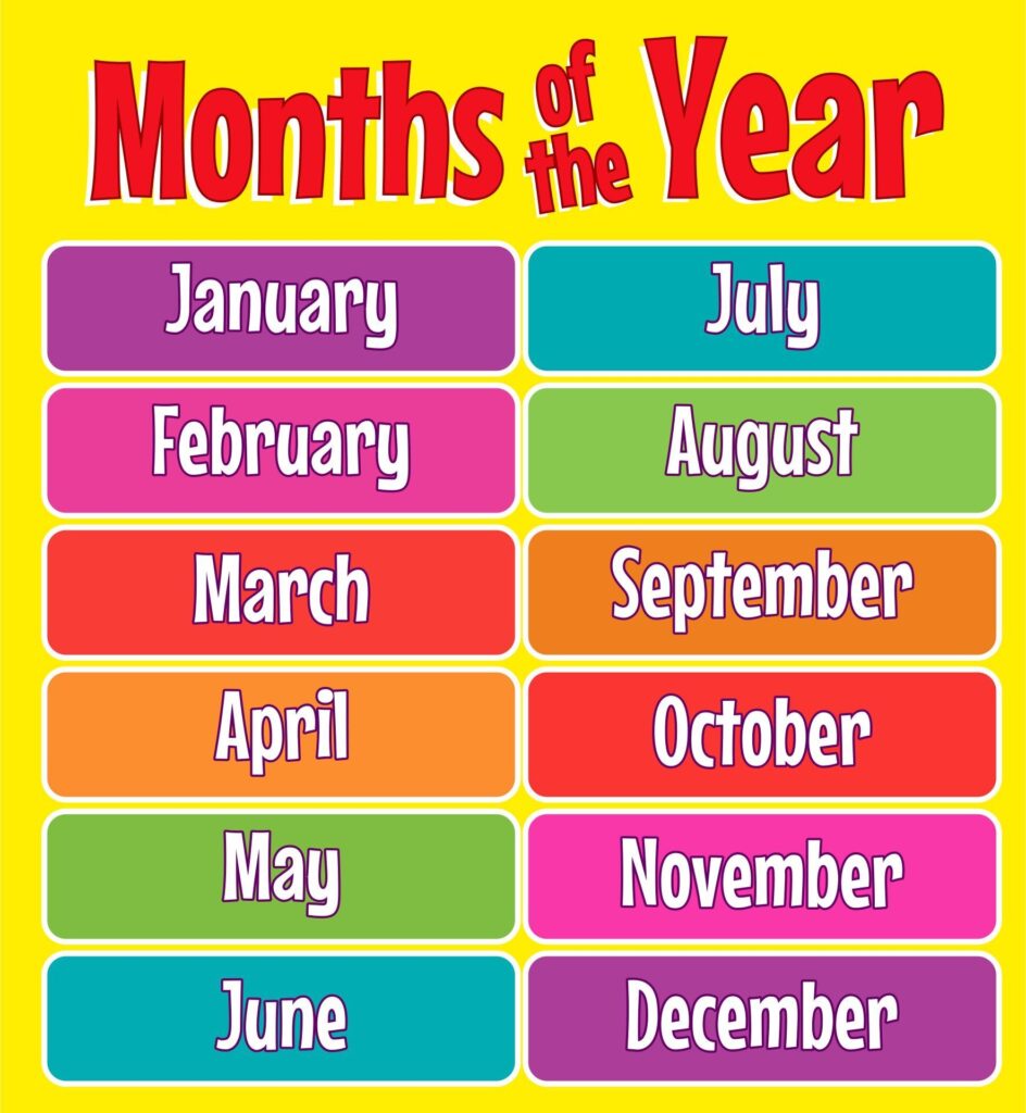 Month Of The Year Printable Free